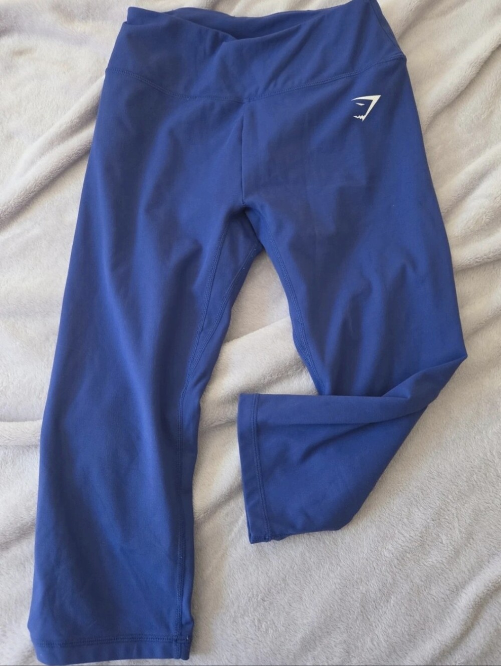 Gymshark Blue DRY Sleek Sculpture High Waisted Cropped Capri Leggings S